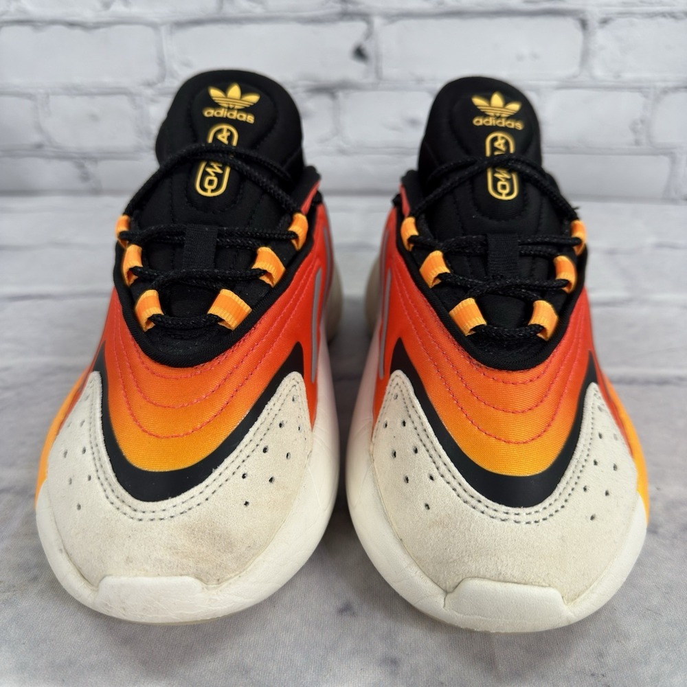 Adidas Originals Ozelia Boys Size 4.5 Sneakers Orange Black Matte Silver‎ H04720 - Picture 4 of 11